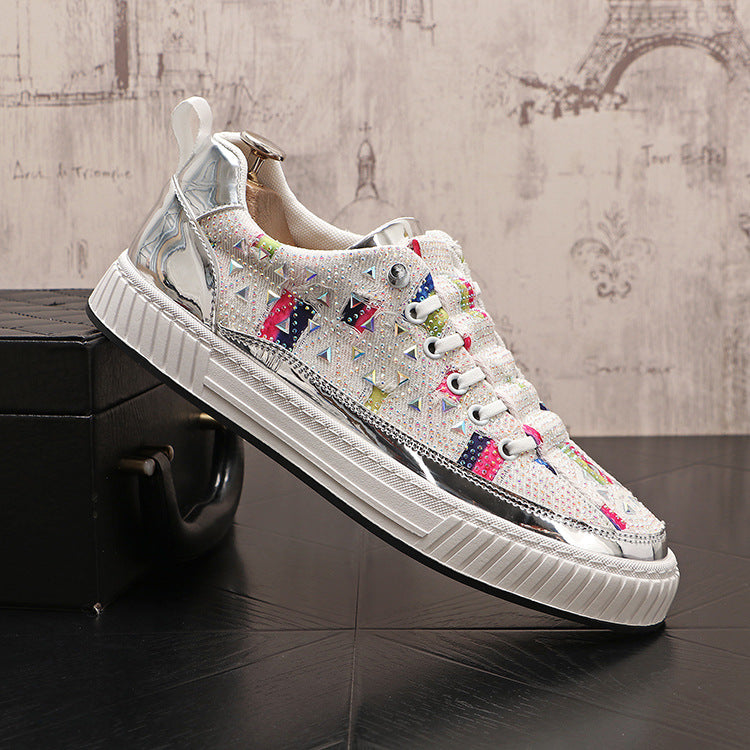 Men's Rhinestone Fashion Slip-On Sneakers