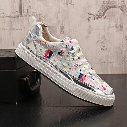 Men's Rhinestone Fashion Slip-On Sneakers