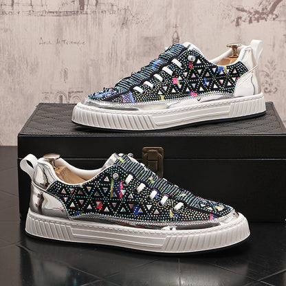 Men's Rhinestone Fashion Slip-On Sneakers