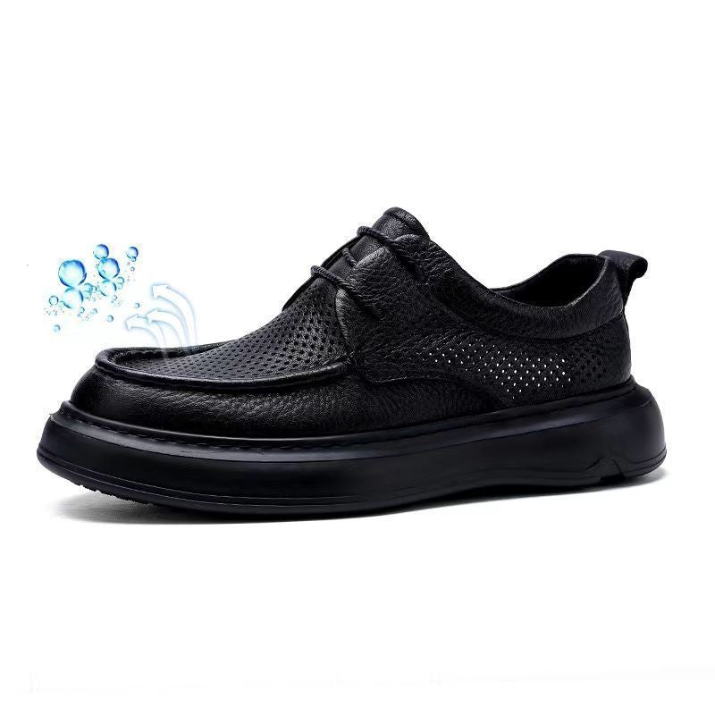 Men's Genuine Leather Hollow-Out Leather Shoes