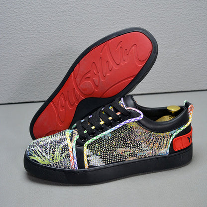 Men's Rhinestone Graffiti Casual Sneakers