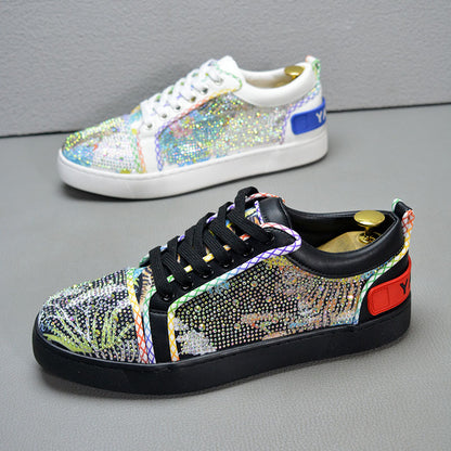 Men's Rhinestone Graffiti Casual Sneakers