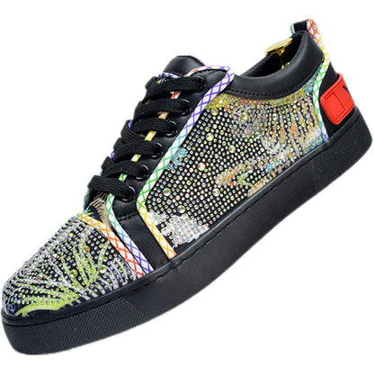 Men's Rhinestone Graffiti Casual Sneakers