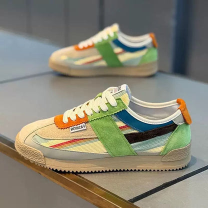 Men's Breathable Color-Block Casual Sneakers