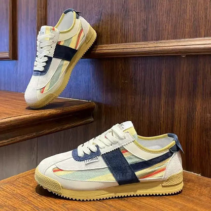 Men's Breathable Color-Block Casual Sneakers