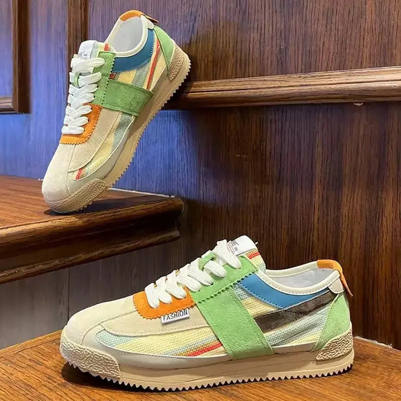 Men's Breathable Color-Block Casual Sneakers