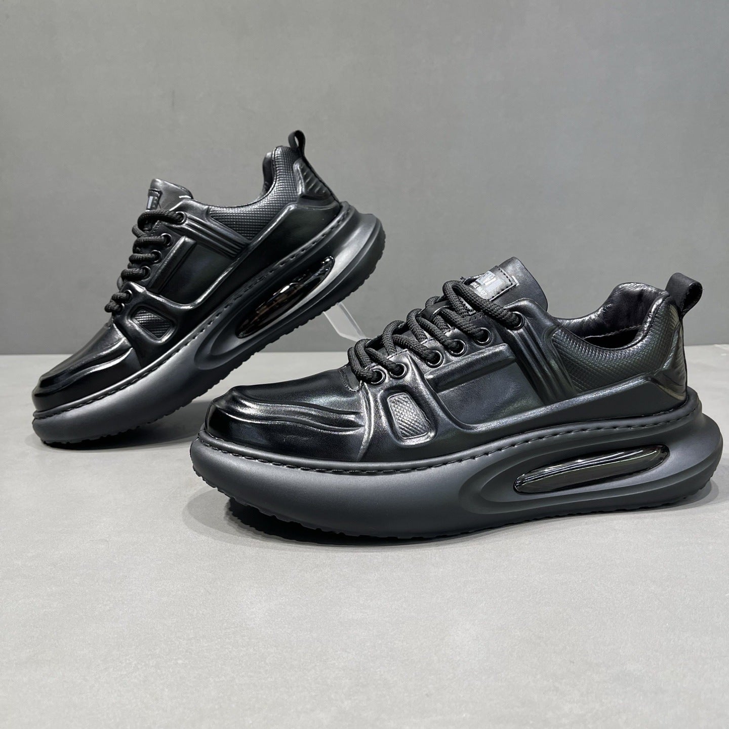 Men's First-Grain Leather Air-Cushioned Sneakers