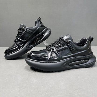 Men's First-Grain Leather Air-Cushioned Sneakers