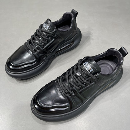 Men's First-Grain Leather Air-Cushioned Sneakers