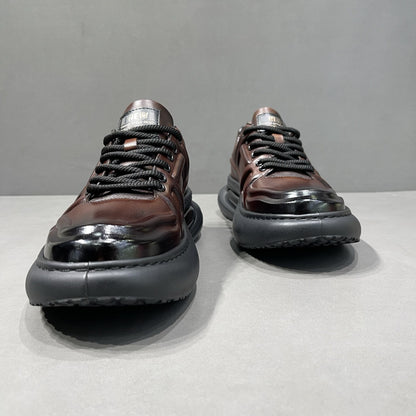 Men's First-Grain Leather Air-Cushioned Sneakers