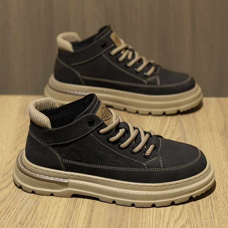 Men's British-Style Genuine Leather Waterproof Ankle Boots