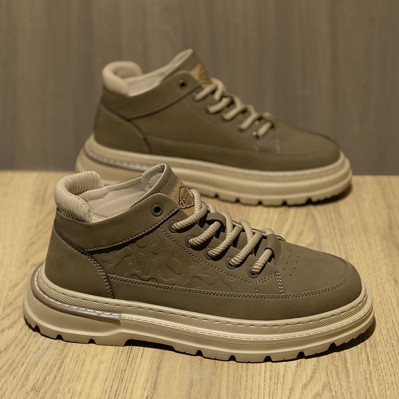 Men's British-Style Genuine Leather Waterproof Ankle Boots