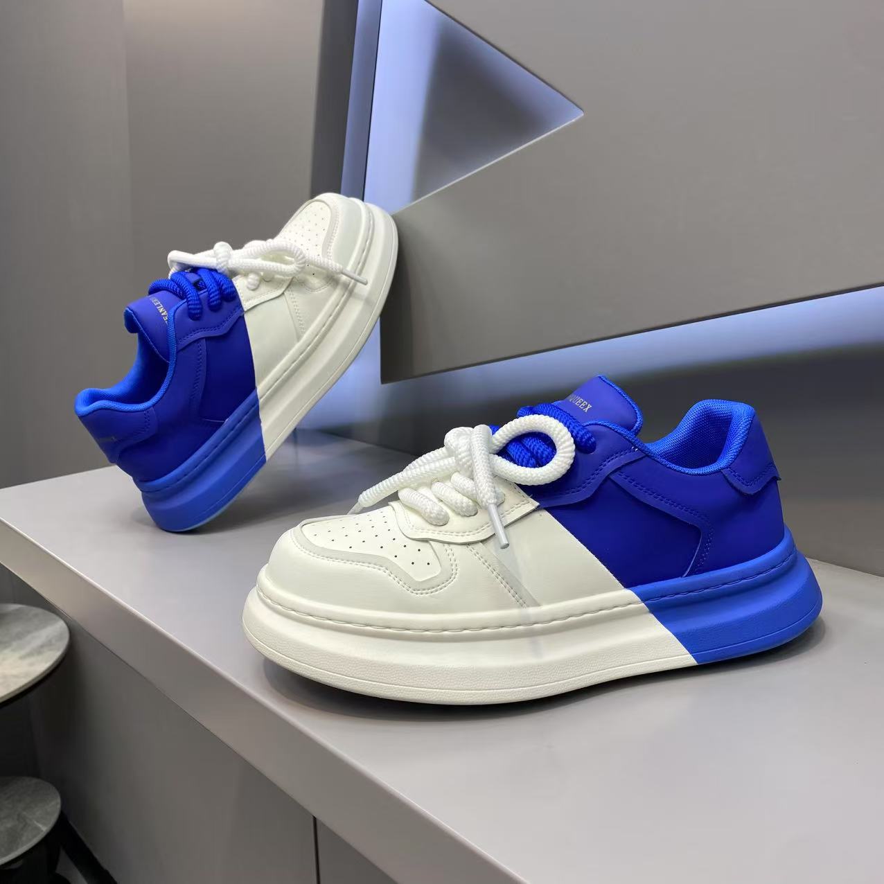 Men's Chunky Two-Tone White Sneakers