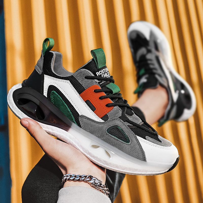 Men's Color-Block Mesh Soft-Soled Sneakers