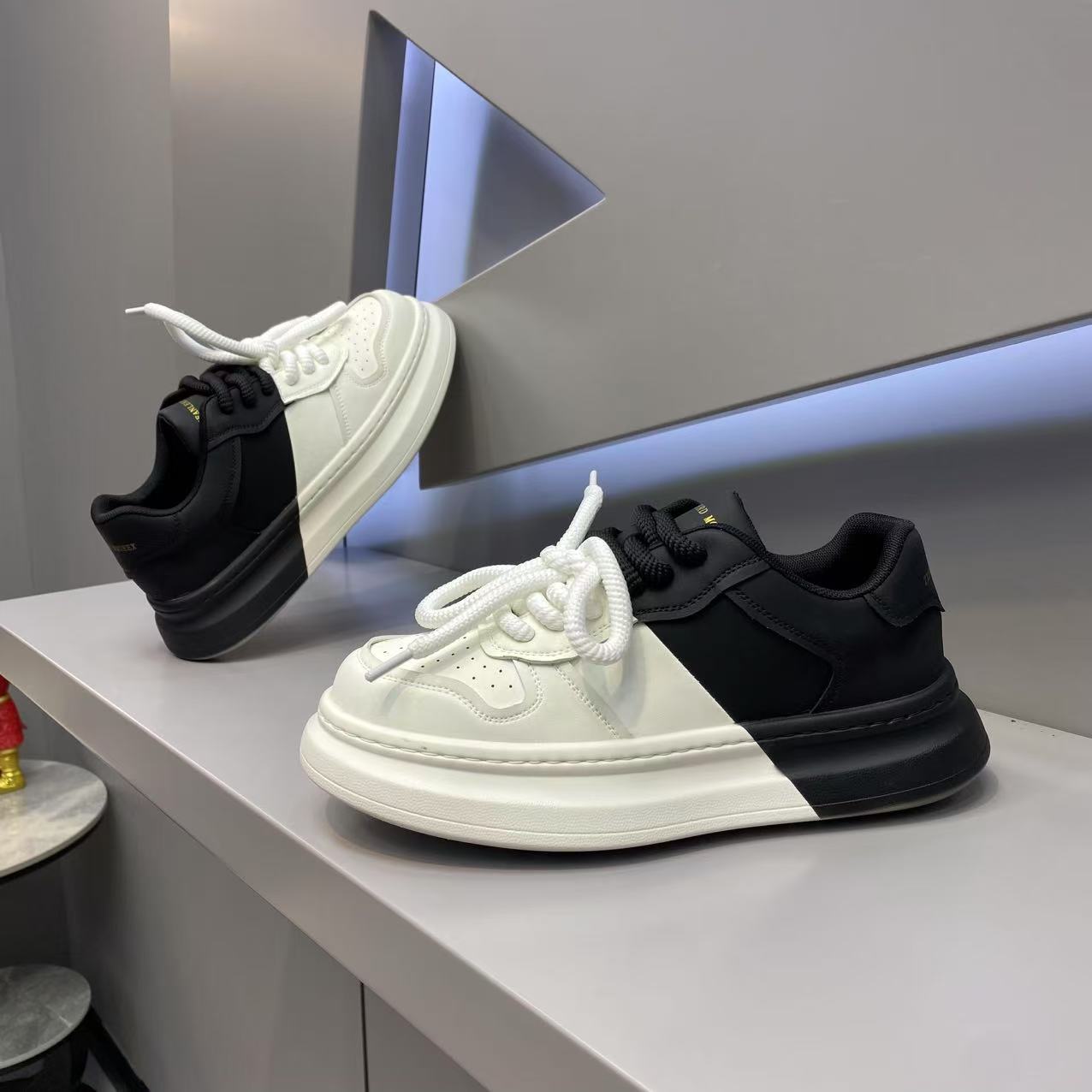 Men's Chunky Two-Tone White Sneakers