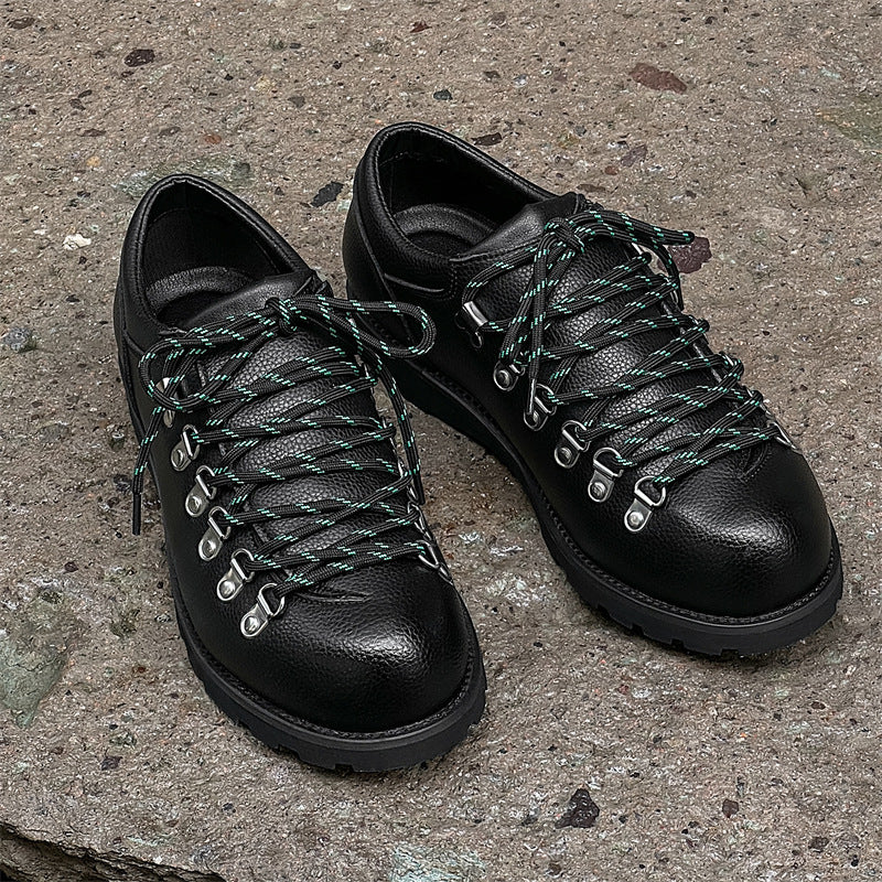 Men's Round-Toe Lace-Up Casual Leather Shoes