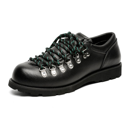 Men's Round-Toe Lace-Up Casual Leather Shoes