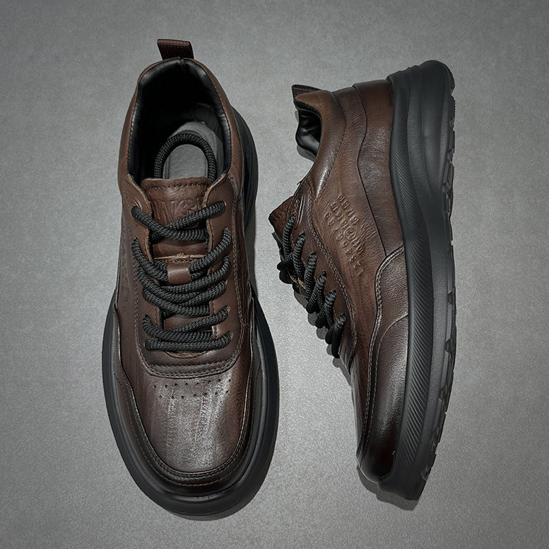 Men's Genuine Leather Casual Soft-Soled Sneakers