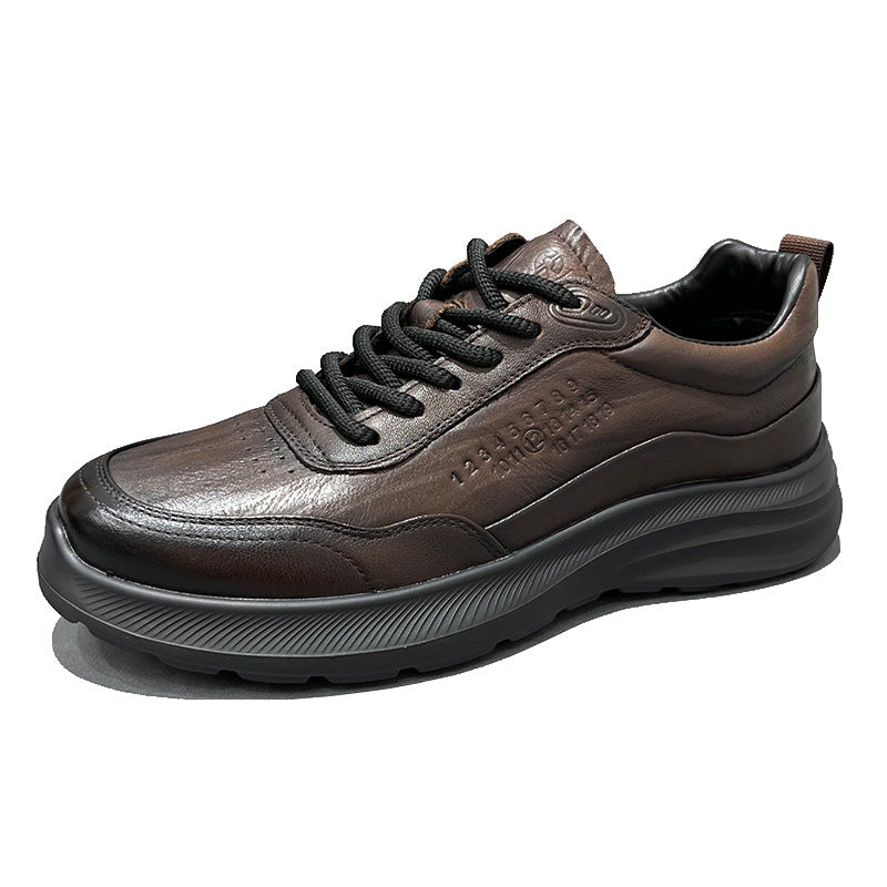 Men's Genuine Leather Casual Soft-Soled Sneakers