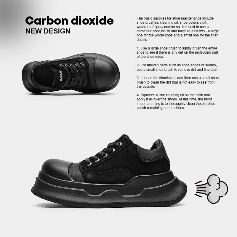 Men's Large Round-Toe Chunky Casual Sneakers