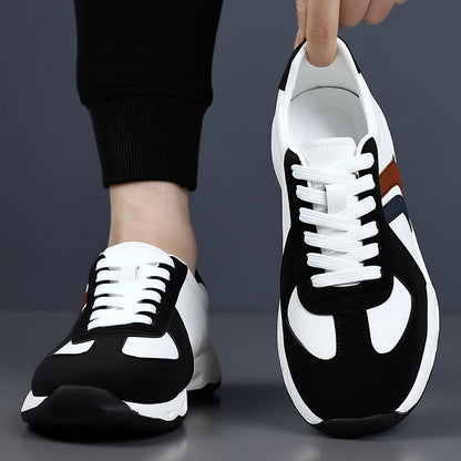 Men's British-Style Leather Soft-Soled Sneakers