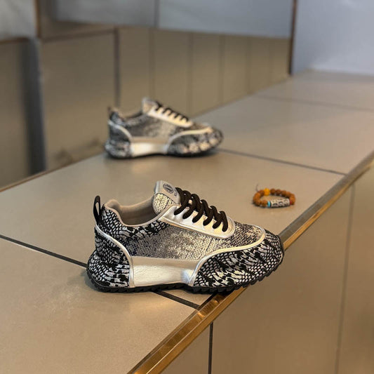 Men's Textured Color-Block Casual Shoes