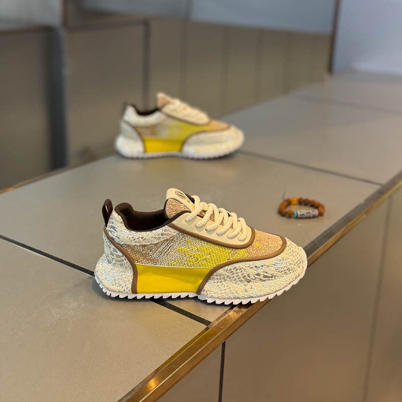 Men's Textured Color-Block Casual Shoes