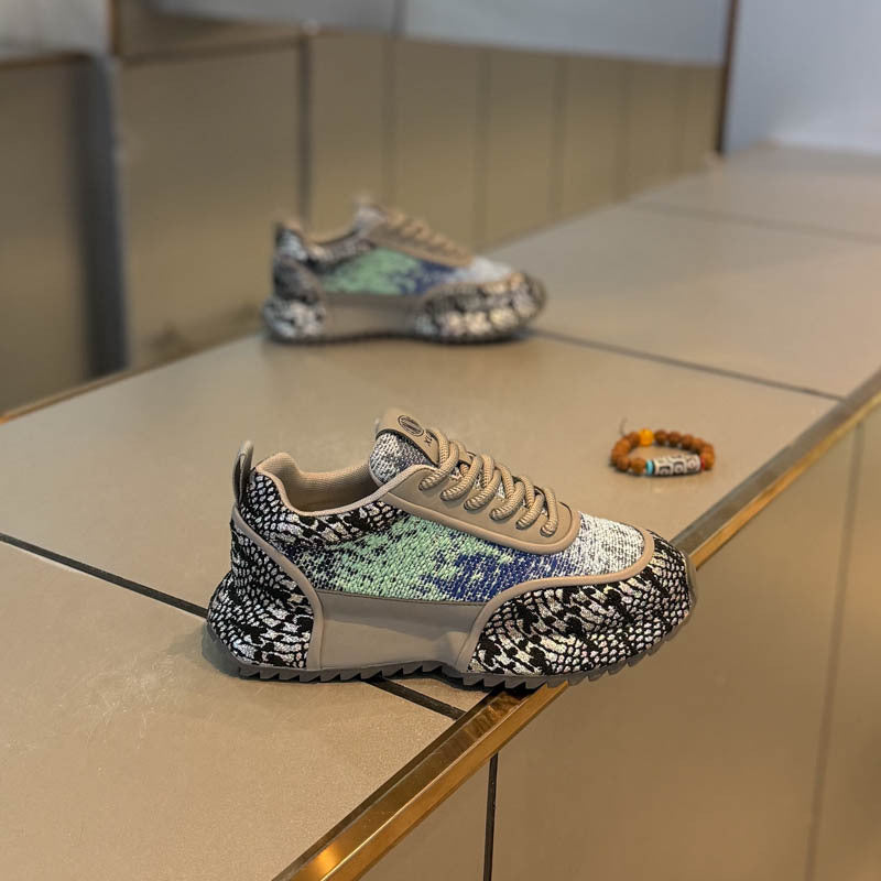 Men's Textured Color-Block Casual Shoes