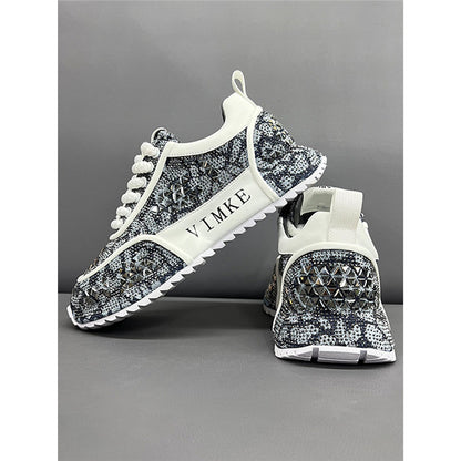 Men's Rhinestone-Embellished Casual Shoes