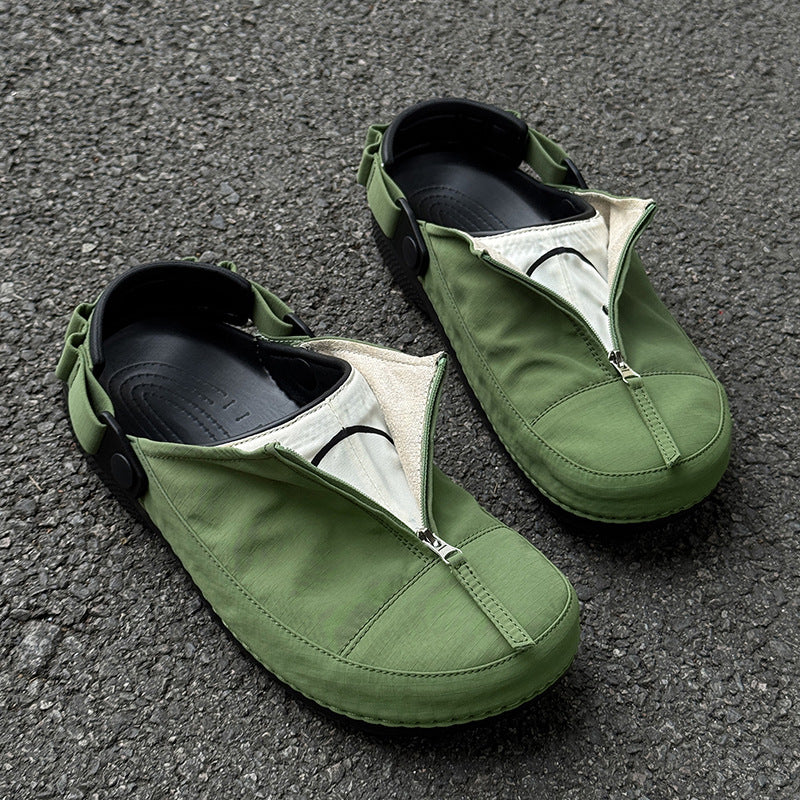 Men's Waterproof Zippered Toe-Covered Mules