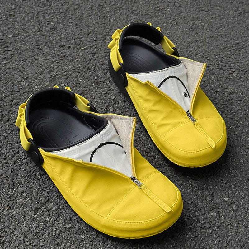 Men's Waterproof Zippered Toe-Covered Mules