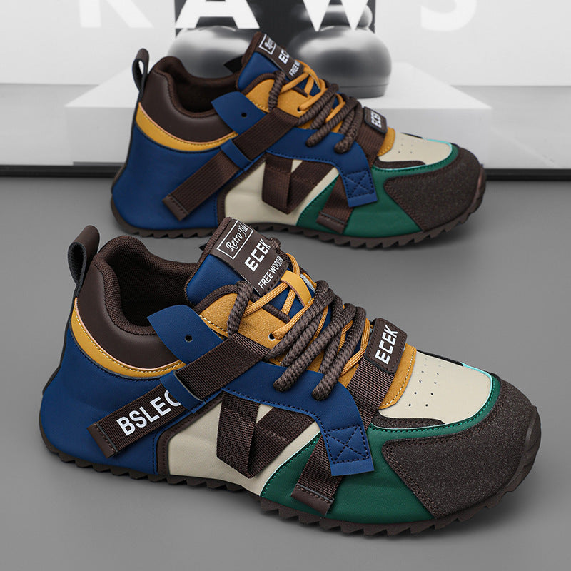 Men's Trendy Colorful Leather-upper Sneakers