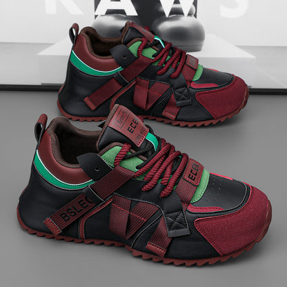 Men's Trendy Colorful Leather-upper Sneakers