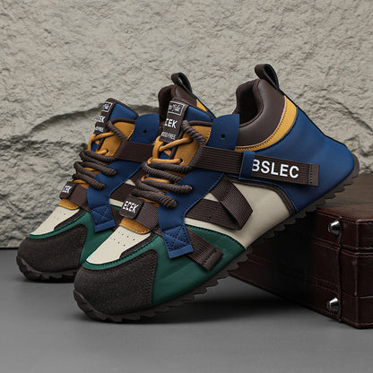 Men's Trendy Colorful Leather-upper Sneakers