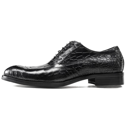 Men's British-Style Brogue Pointed-Toe Leather Shoes