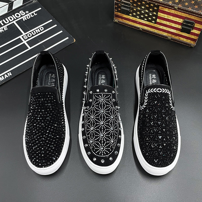 Men's Wheat Sheaf Rhinestone Slip-On Loafers
