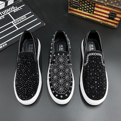 Men's Wheat Sheaf Rhinestone Slip-On Loafers