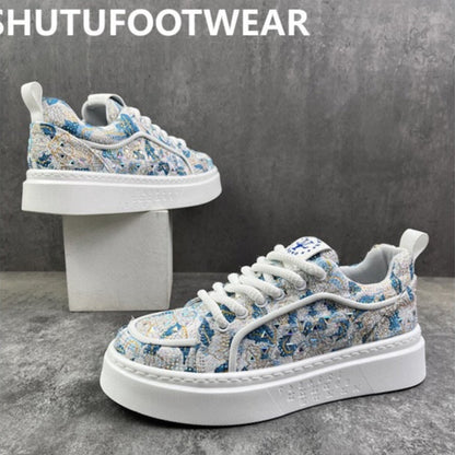 Men's Trendy Lightweight Casual Shoes with Hot-Fix Rhinestones