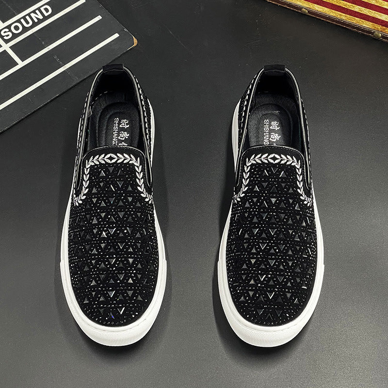 Men's Wheat Sheaf Rhinestone Slip-On Loafers