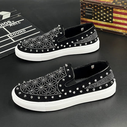 Men's Wheat Sheaf Rhinestone Slip-On Loafers