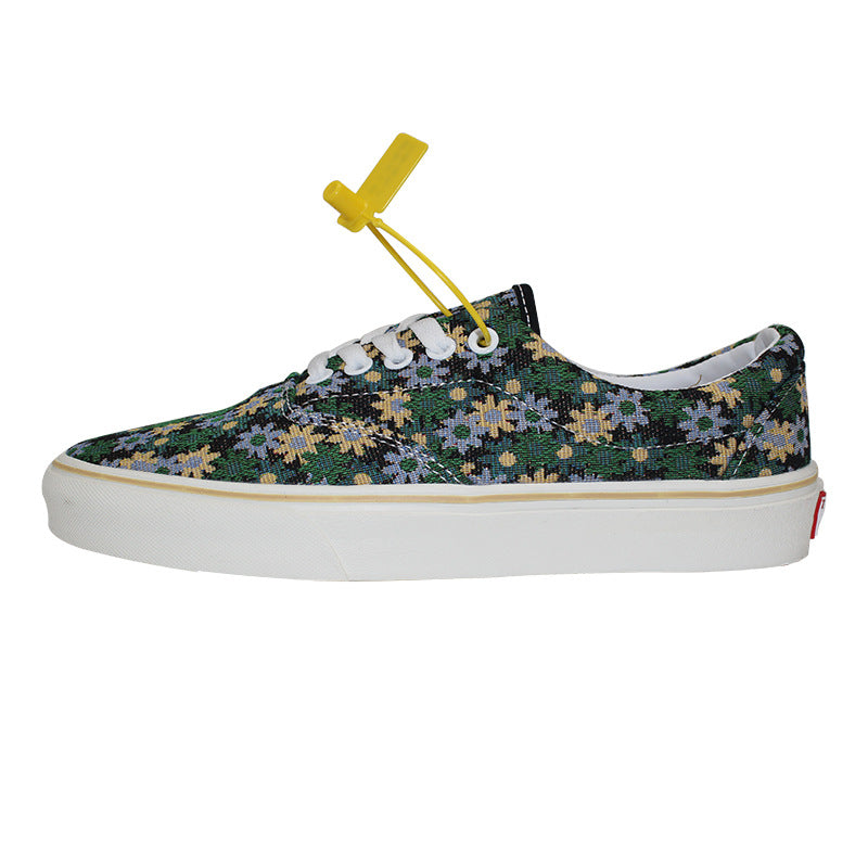 Men's Green Floral Canvas Shoes