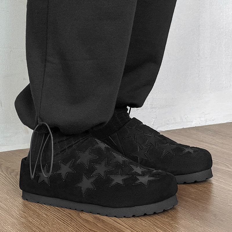 Slip-On Closed-Toe Star-Patterned Slippers