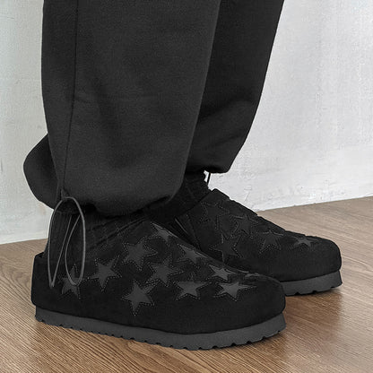 Slip-On Closed-Toe Star-Patterned Slippers