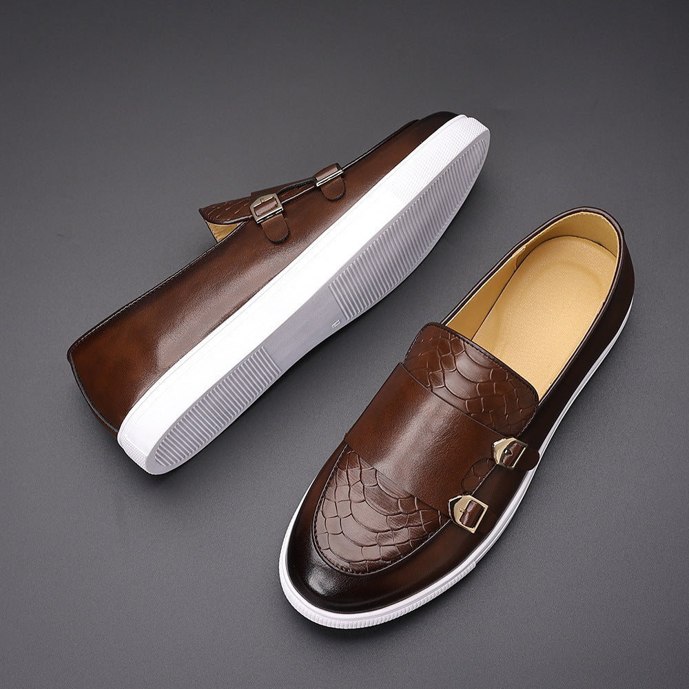 Men's Textured Slip-On Leather Shoes