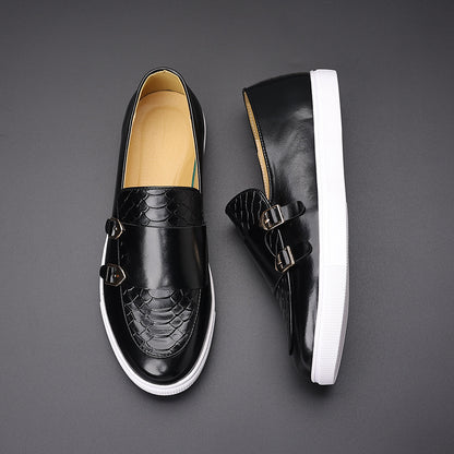 Men's Textured Slip-On Leather Shoes
