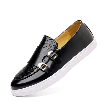Men's Textured Slip-On Leather Shoes