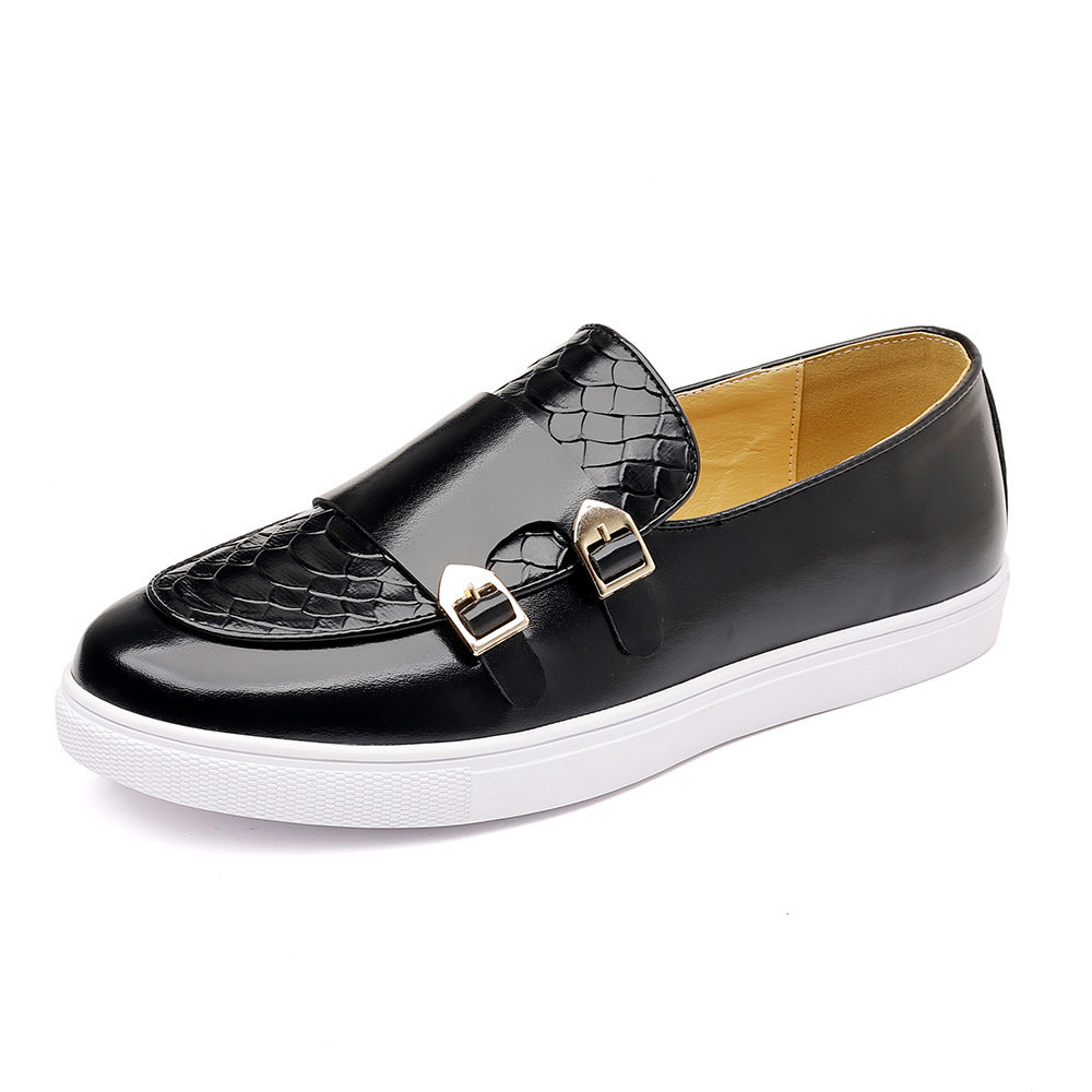 Men's Textured Slip-On Leather Shoes