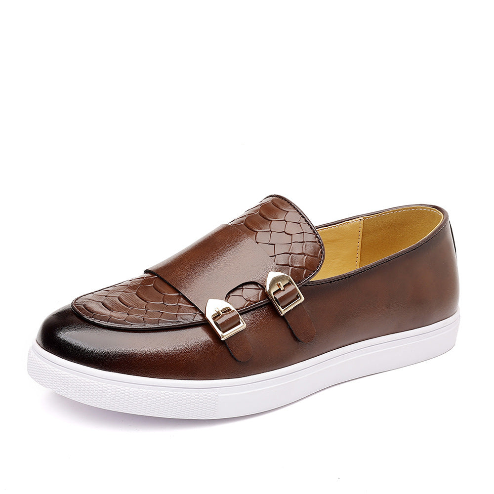 Men's Textured Slip-On Leather Shoes