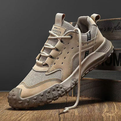 Men's Autumn Mesh & Leather Paneled Sneakers