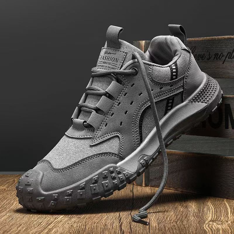 Men's Autumn Mesh & Leather Paneled Sneakers